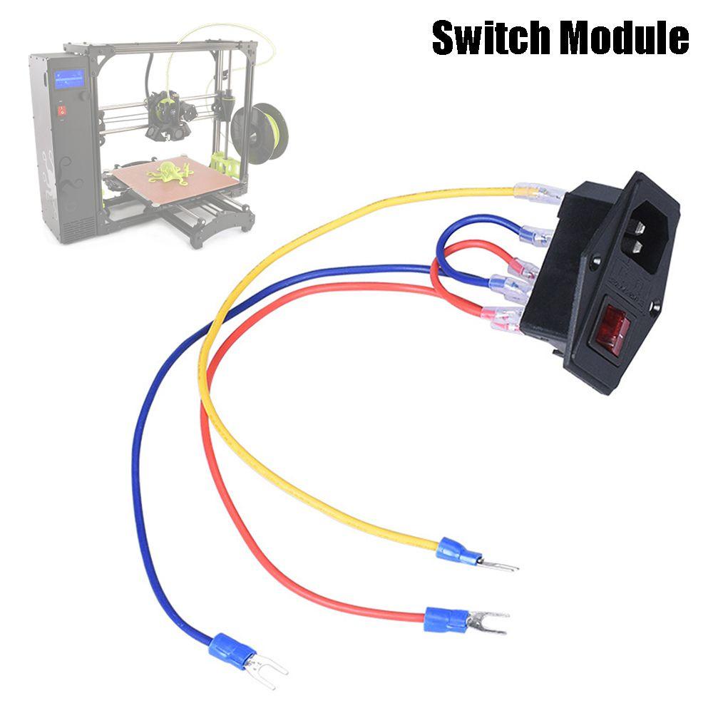 Preva Power Switch Socket Dapat Diganti Aksesoris Printer 3D Daya AC Stop Kontak Tiga pin