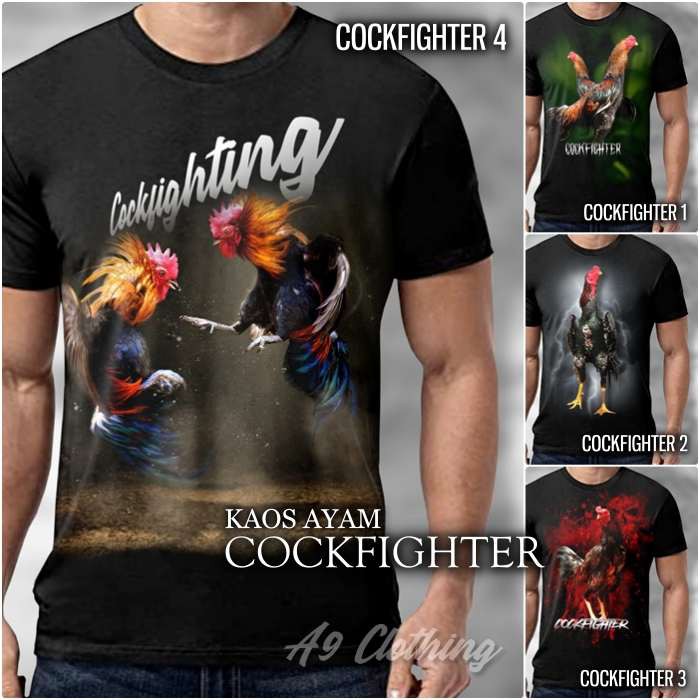 Baju Ayam COCKFIGHTER Kaos Ayam Jago Aduan Sabung Ayam Bangkok COCKFIGHTING