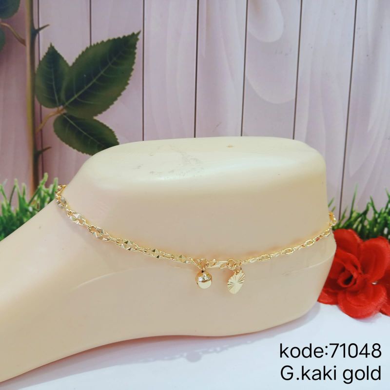 GELANG KAKI BIJI LADA KOMBINASI TITANIUM LAPIS EMAS 18k 74004.17-33.71061