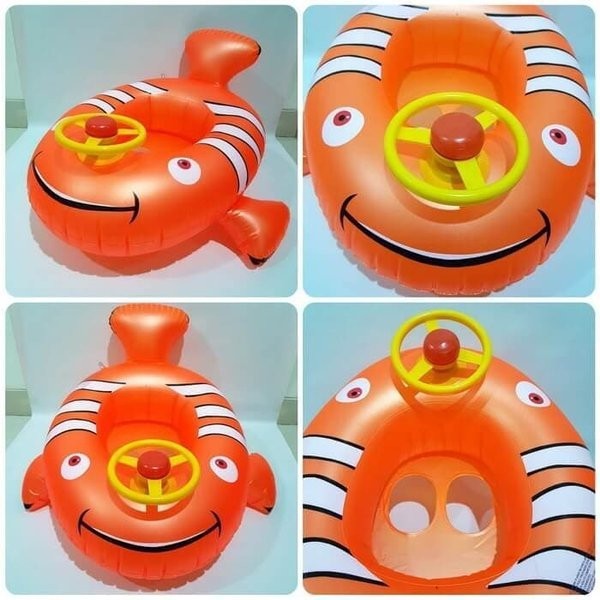 Pelampung PELAMPUNG RENANG BABY BOAT SETIR KLAKSON BAN BAYI DUDUK MOTIF IKAN NEMO(I6N9) IMPORT Ban R
