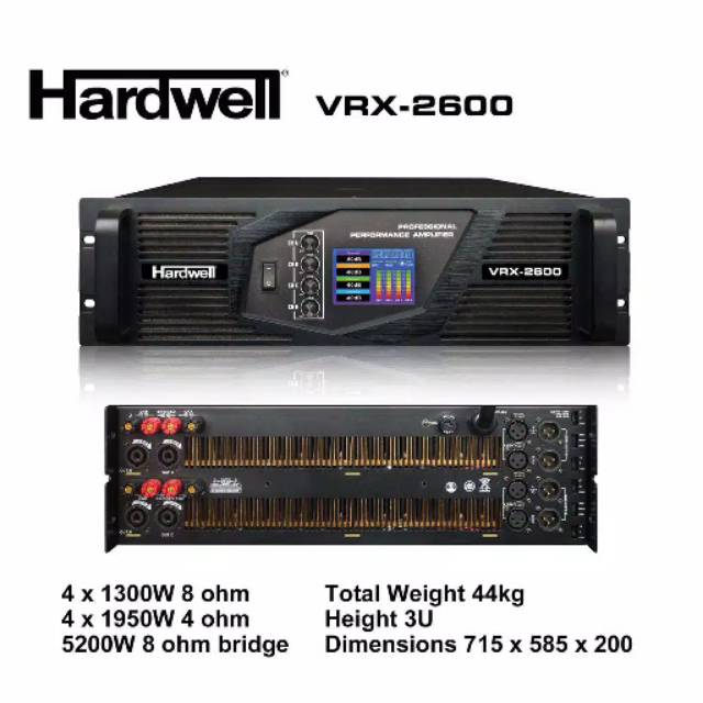POWER AMPLIFIER HARDWELL VRX-2600 ORIGINAL POWER AMPLIFIER 4 CHANNEL