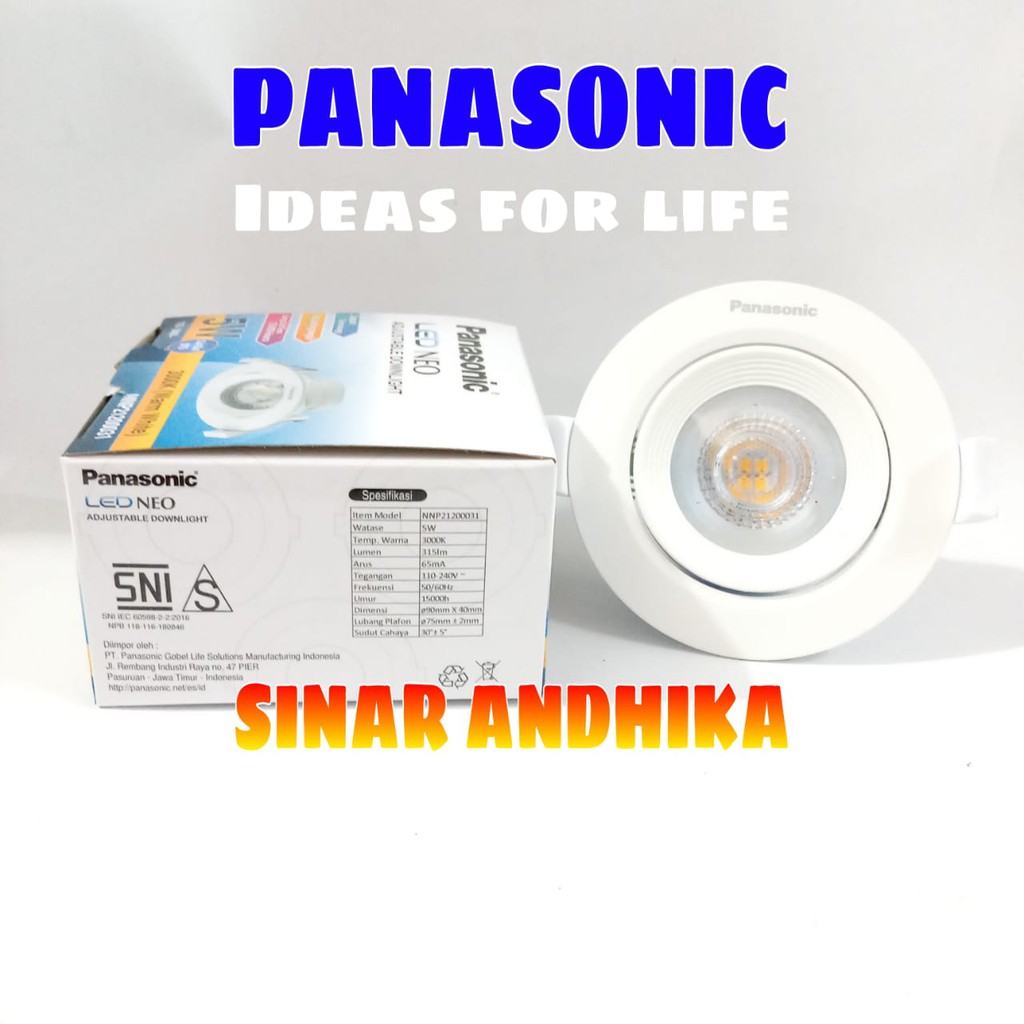 LAMPU LED ADJUSTABLE DOWNLIGHT PANASONIC 5 WATT NNP 21220/NNP 21200