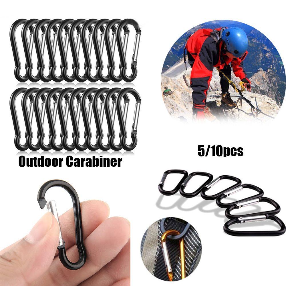 Suyo 5/10PCS Tombol Panjat Peralatan Olahraga Luar Ruangan Safety Alloy Carabiner