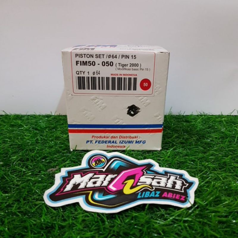 Piston fim50 tiger set ring piston fim tiger 63.5 64 64.5 65 65.5 66 66.5 dan pen seker marqsah racing-Diameter 64