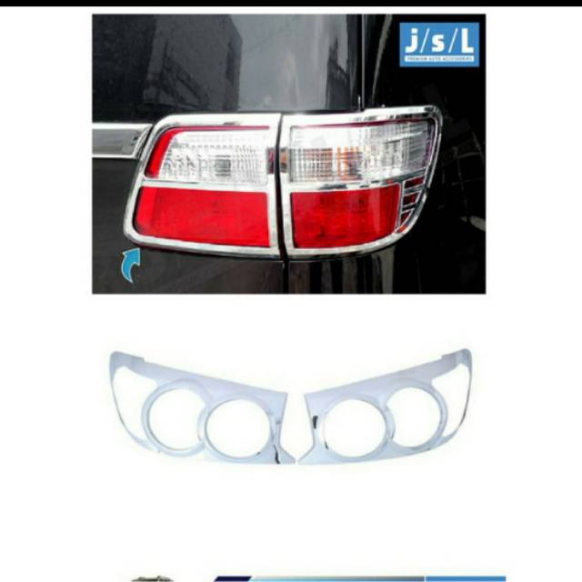 Paket garnish lampu depan dan belakang new Fortuner hitam, chrome jsl