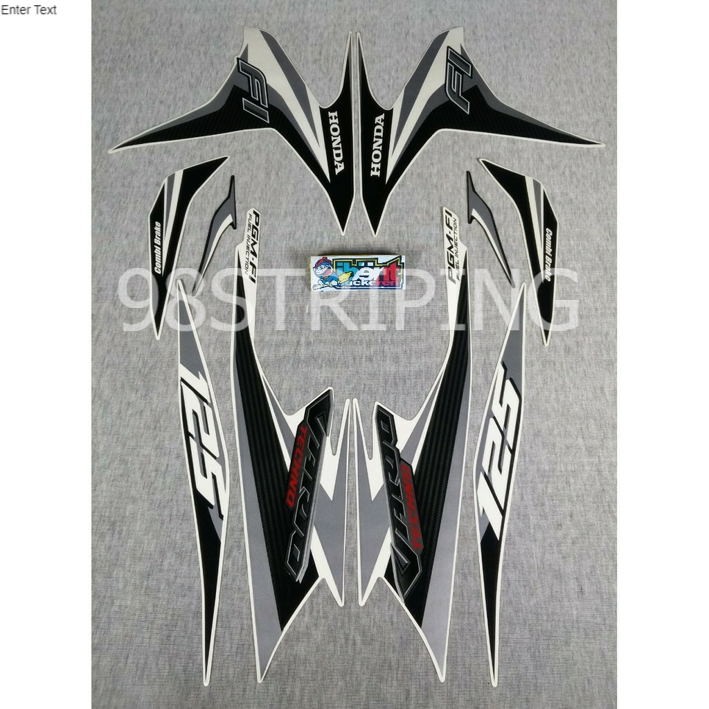 STIKER STRIPING LIS STANDAR ORI HONDA VARIO 125 F1 FI TECHNO HITAM TAHUN 2014