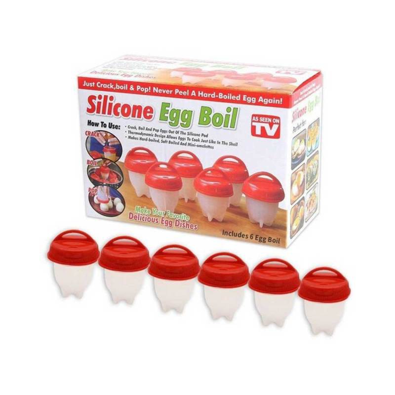 Cetakan Telur Rebus Silicone Egg Boil isi 6 Pcs