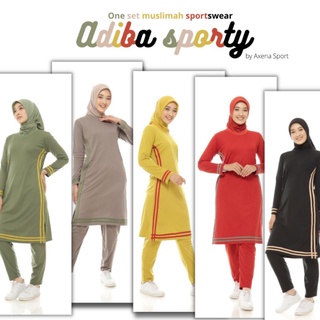 [BISA COD] Baju Set Olahraga Muslimah Adiba Model Baju Panjang