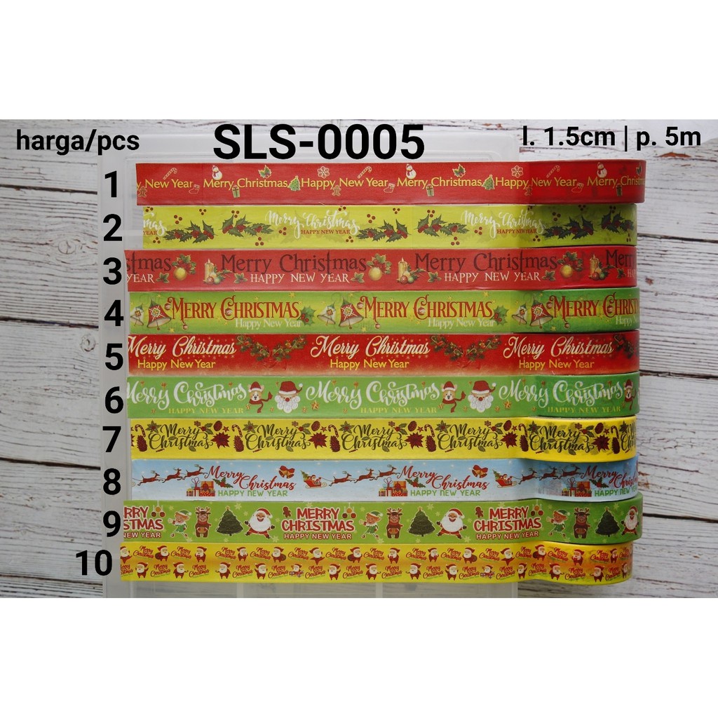 SLS-0005 SELOTIP KERTAS WASHI MOTIF BOX KUE KERING NATAL CHRISTMAS