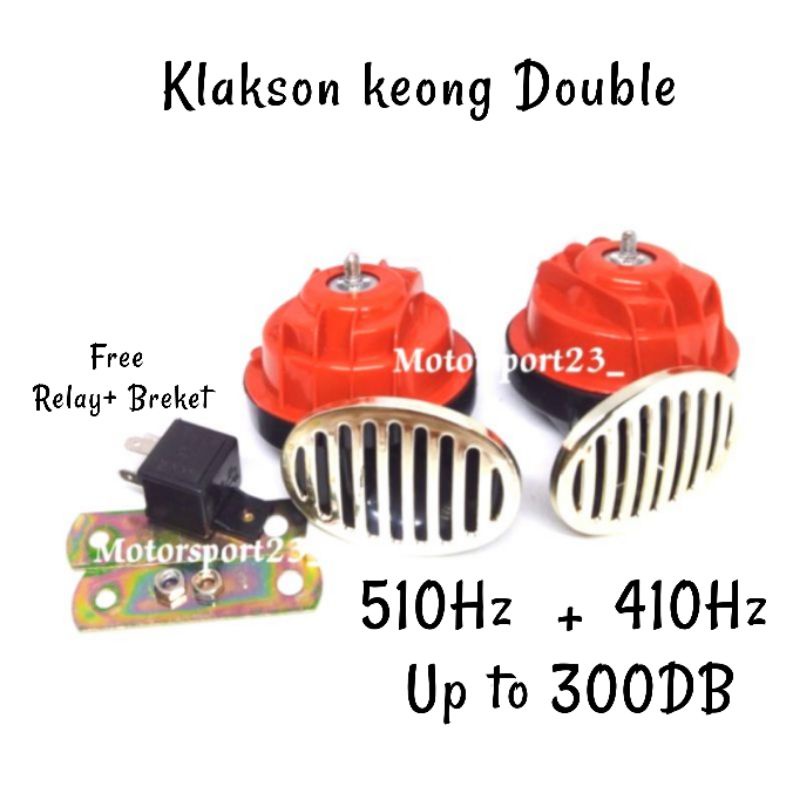Jual Klakson keong set free relay 12 volt high 510Hz dan 410Hz klakson
