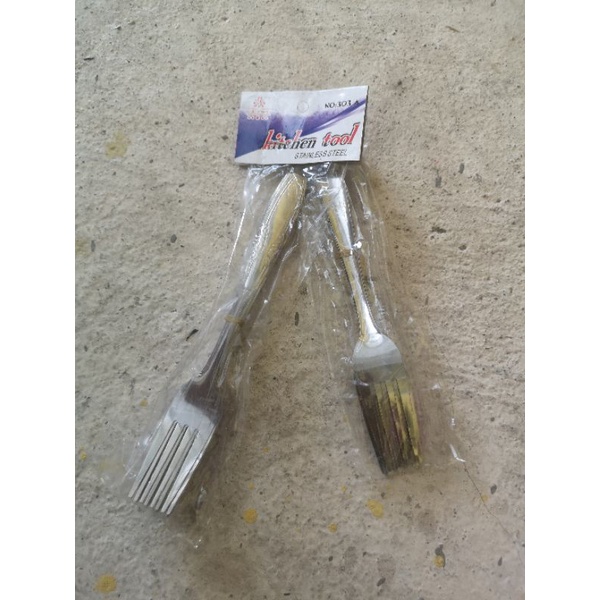 Sendok Garpu garbu alat makan makanan mie stainless steel awet Lusinan Grosir isi 12-4