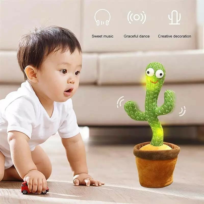 Mainan Viral Boneka Kaktus Bicara Dancing Cactus Toy (Bisa Bicara) boneka mainan berbicara