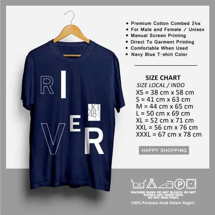 Kaos River JKT48 T-shirt Distro JKT48 Baju Wota NAVY -
