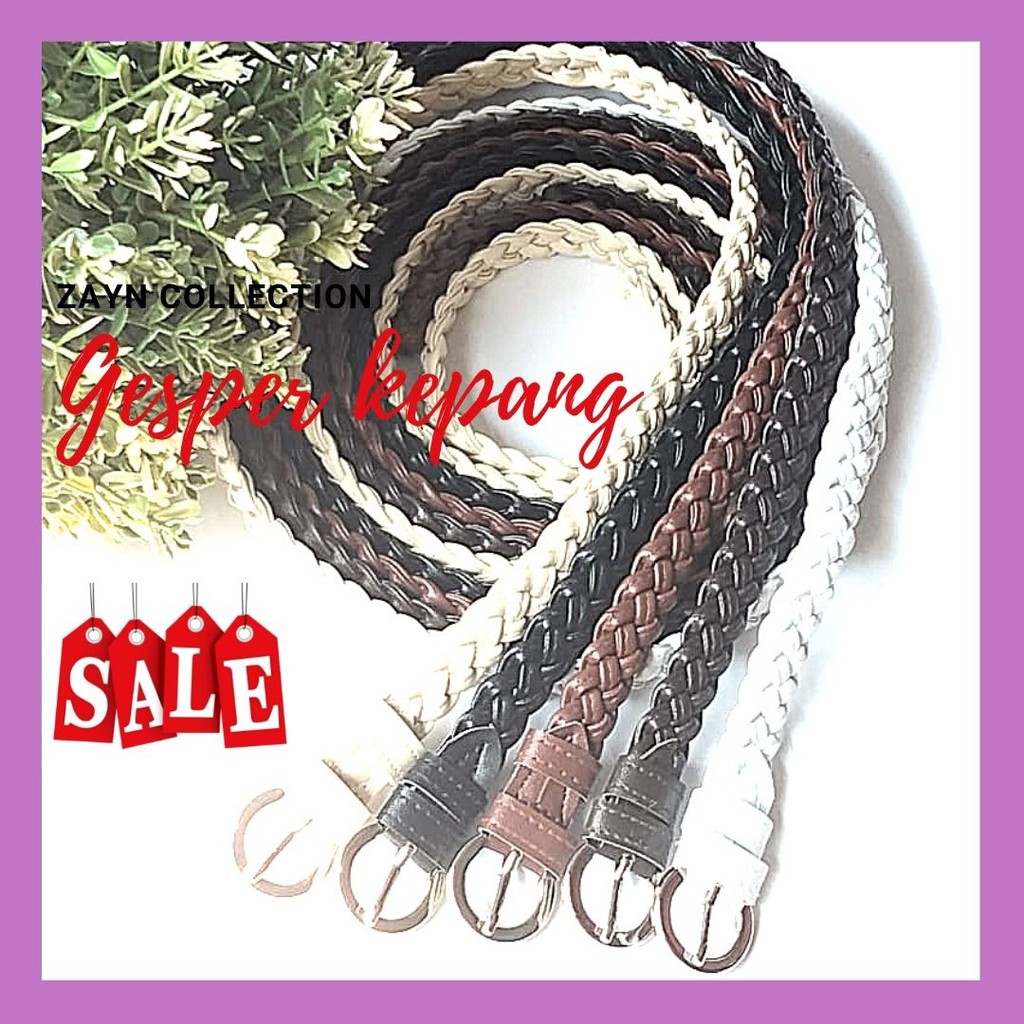 Ikat Pinggang Wanita Gesper Rajut Kecil Jalinan Belt Strap Kepang Anyaman Bahan Tambang Cantik