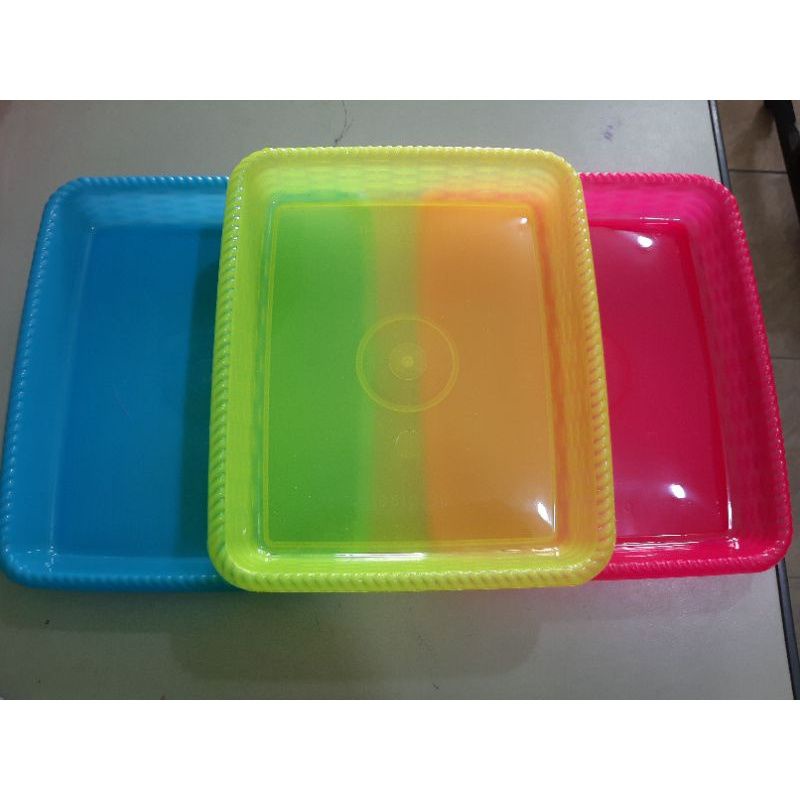 nampan plastik segi / baki saji / nampan model anyam