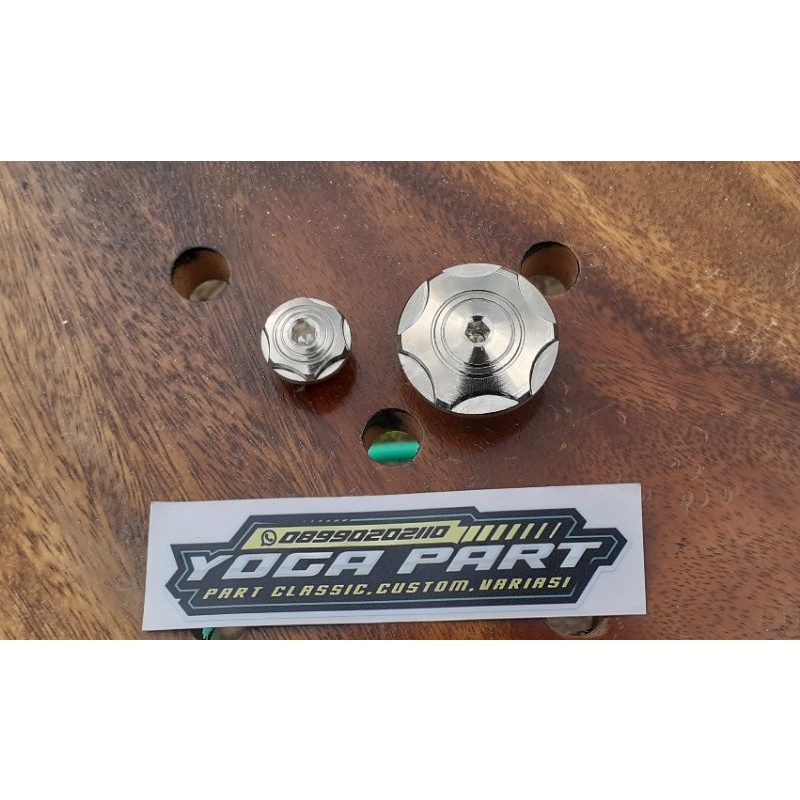 Baut Tutup cover pemanis blok Magnet Magnit maghnet L chrome termurah Honda CB GL Megapro Tiger gran