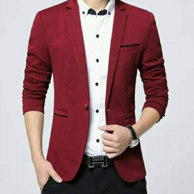 Blezer pria hitam, jas korea, blezer gaul, jas formal, jas kerja