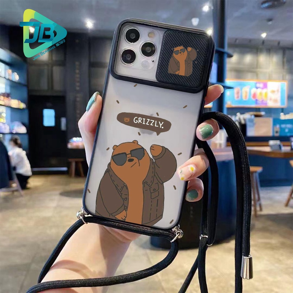 SOFTCASE SLINGCASE SLIDE PELINDUNG KAMERA WE BARE BEARS SAMSUNG OPPO VIVO REALME IPHONE XIAOMI ALL TYPE JB5146