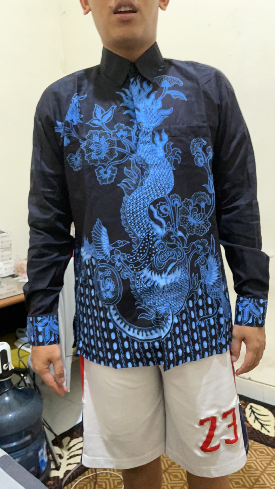 Naga Biru Kemeja Batik Pria Lengan Panjang Batik Pria Lengan Panjang Kemeja Batik Pria By Gba