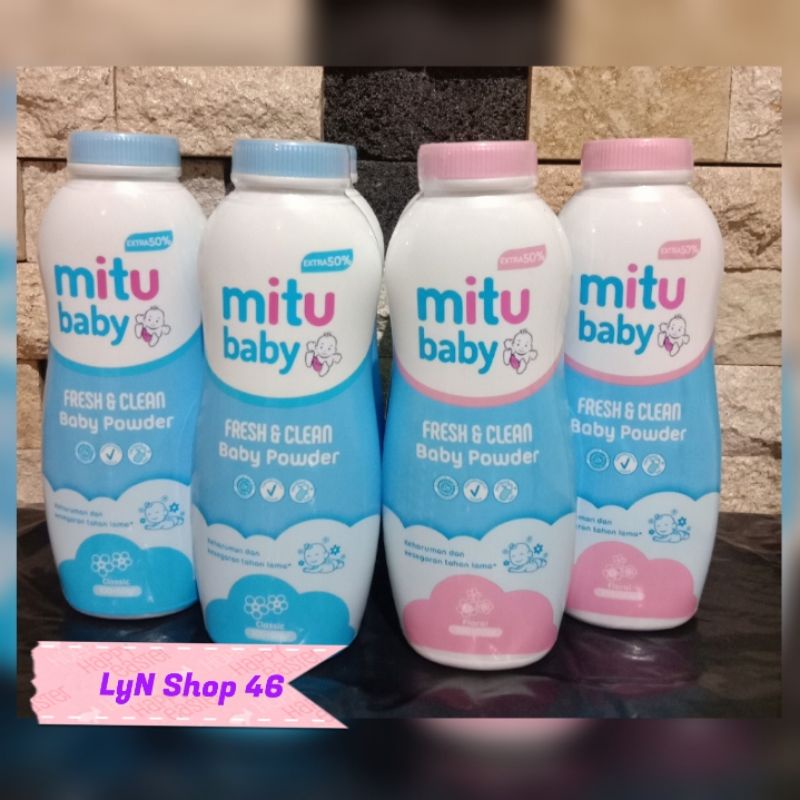 Mitu Bedak bayi 100gr Extra isi 50%