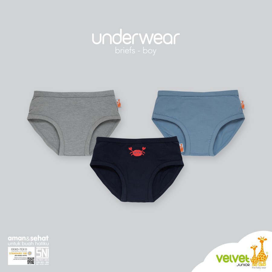 Velvet Junior Celana Dalam Anak Laki-laki Briefs 3pcs