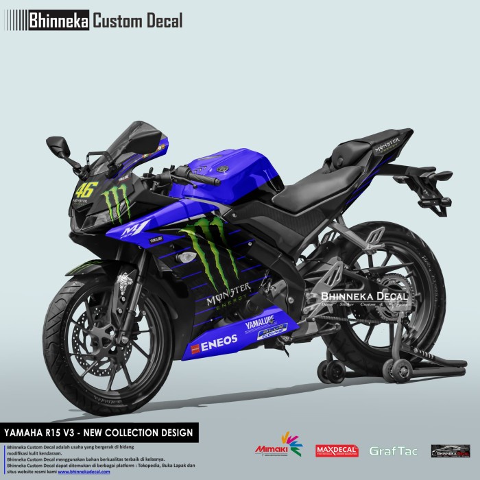 Decal Stiker YAMAHA R15 V3 NEW MONSTER