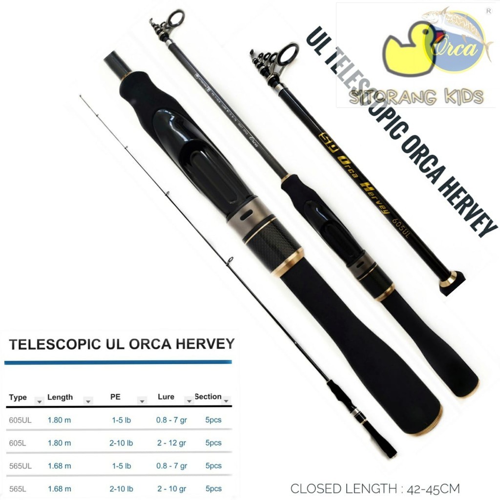 [Promo] Joran Ultralight Telescopic Orca Hervey 565L dan 605UL Ringan Carbon Murah
