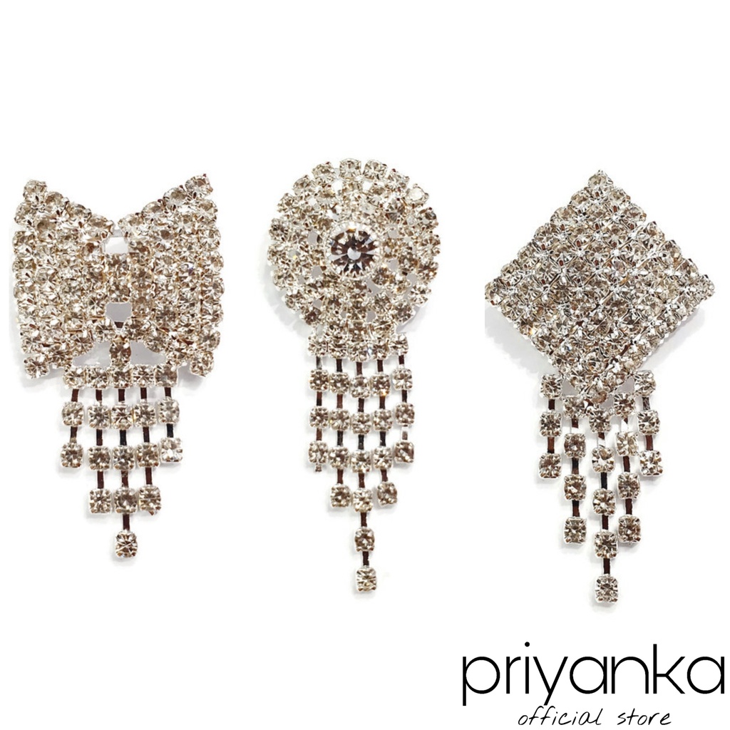 Bros Dagu Juntai Permata/Bros Dagu Jurai Fullmata/Bros Dagu Kristal Mewah