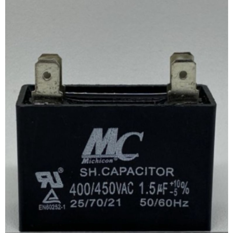 KAPASITOR FAN AC / CAPACITOR FAN 1,5 uF / 1,5 MIKRO (MERK MC) 2 KAKI