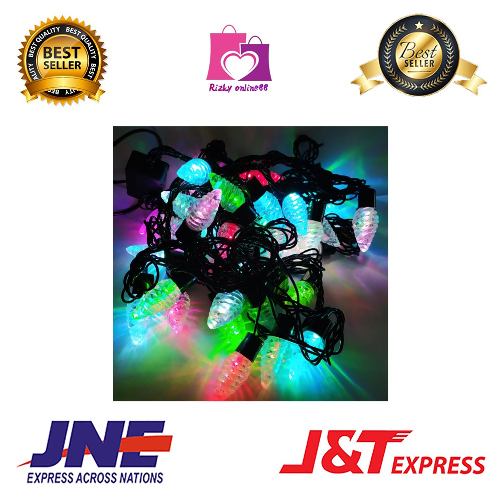 Rizkyonline88 lampu hias natal led model berlian jagung pinus cabai