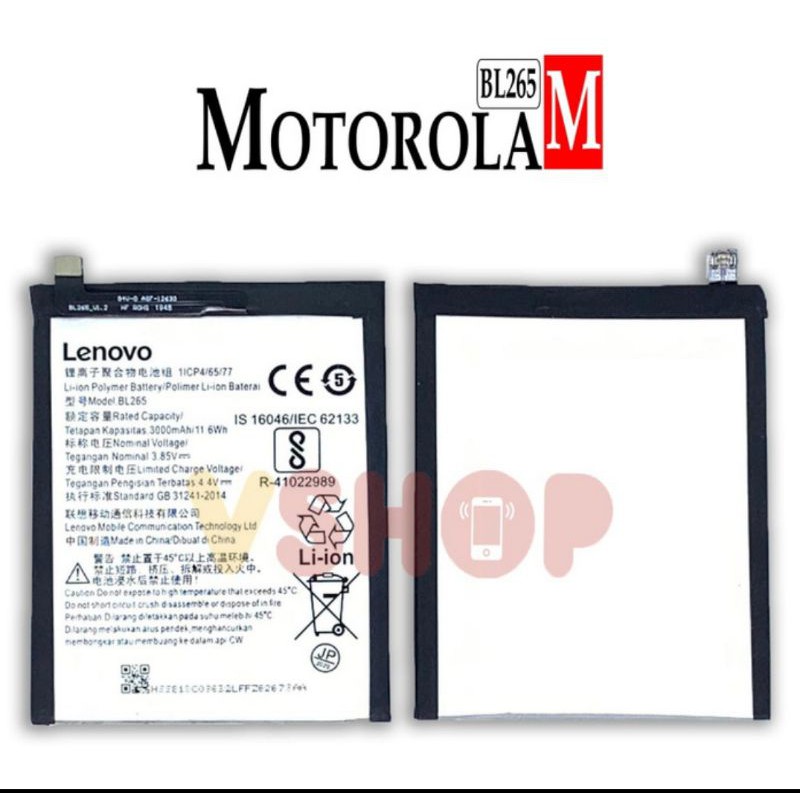 BATRE BATERAI MOTOROLA M XT1662 XT1663 BL265 ORIGINAL