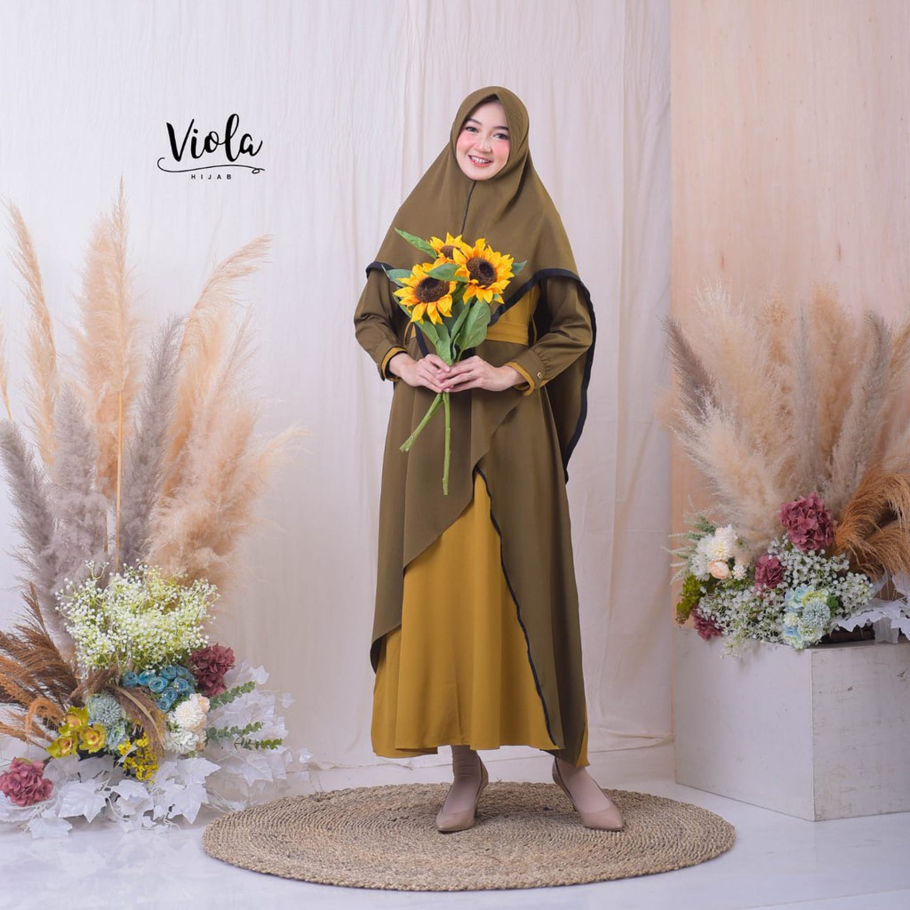 Gamis ameera ori viola amira layer itycrepe premium one set khimar