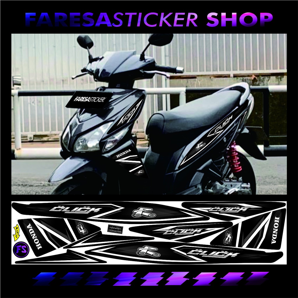 (COD) STRIPING VARIASI MOTOR HONDA VARIO 110 RENTAL, VARIO KARBU, VARIO LAMA HITAM PUTIH