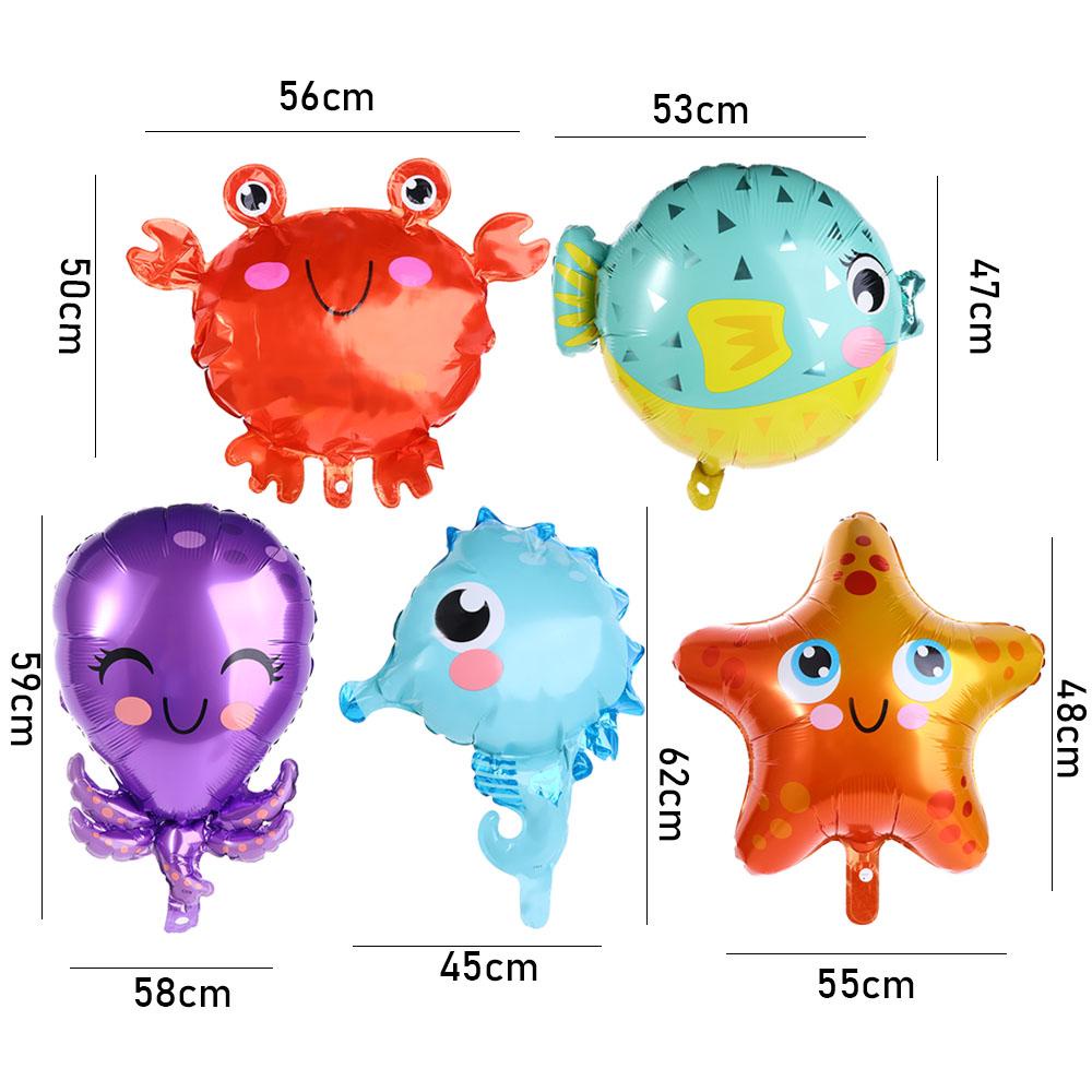 [Elegan] Balon Foil 1pcs Kuda Laut, Crab Aluminium Foil Mainan Anak Hadiah Hari Anak Perlengkapan Pesta