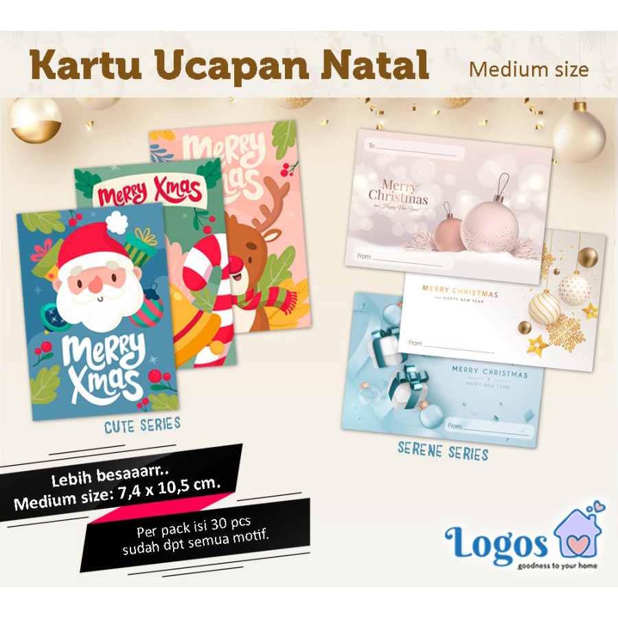 

Christmas Card Medium Kartu Ucapan Selamat Natal Tahun Baru Xmas