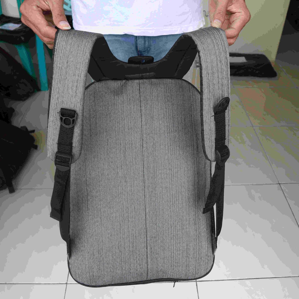 Tas Ransel COrdura Abu Backpack Kerja KAntor Seminar Pelatihan Sekolah