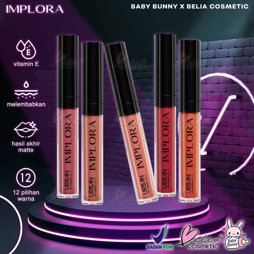 ❤ BELIA ❤ IMPLORA ✔️BPOM Urban Lip Cream Matte Velvet ( lipcream Lipstick Lipstik)