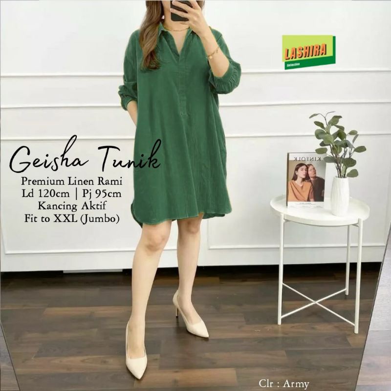 Geisha tunik linen rami premium