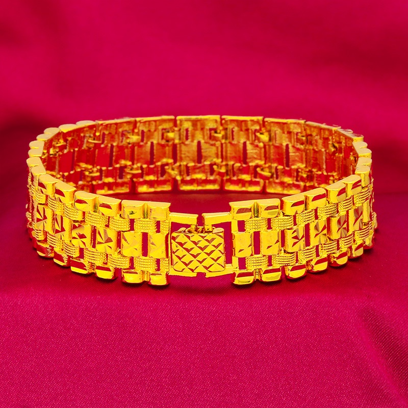 Perhiasan Gelang Lapis Emas Asli Kadar 375 Gaya Bangkok Untuk Pria