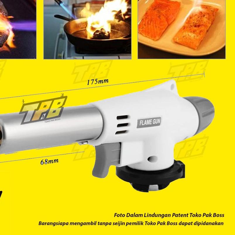 ♛ Ruvo FLAME GUN torchgun flow blow torch gun portable korek api pemantik gas alat bakar bbq sushi ❅