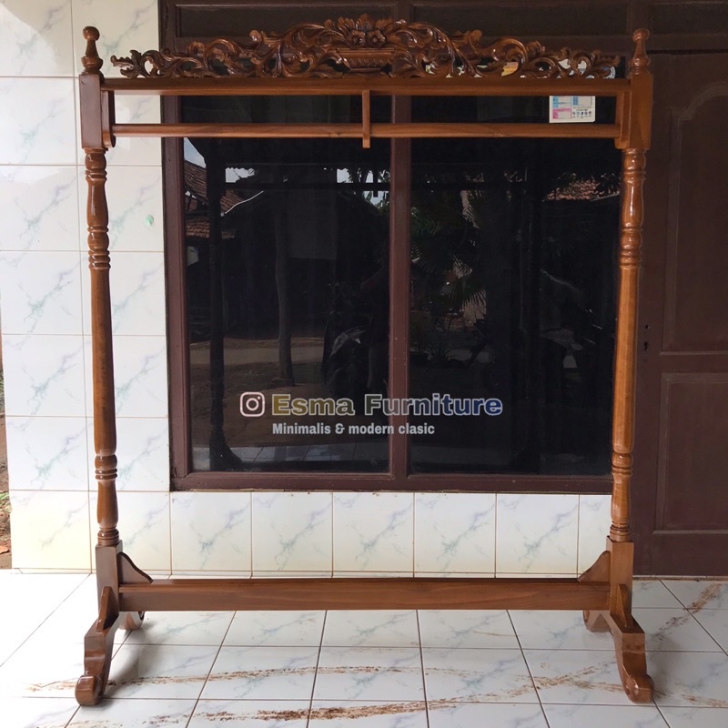 Rak gantungan baju | gawang baju | ukir | Jati