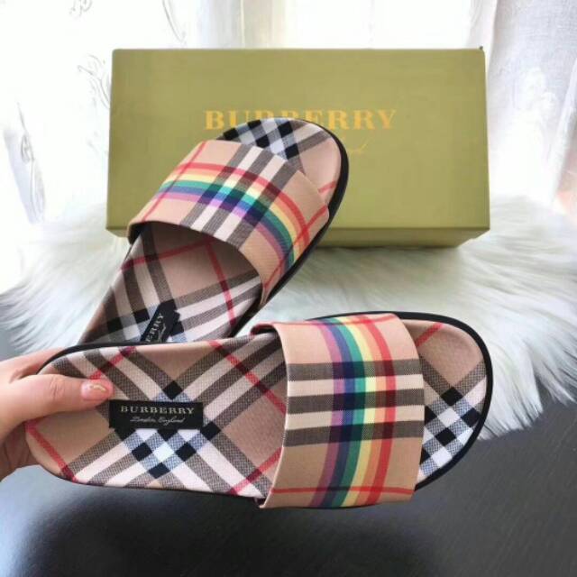 burberry rainbow slides