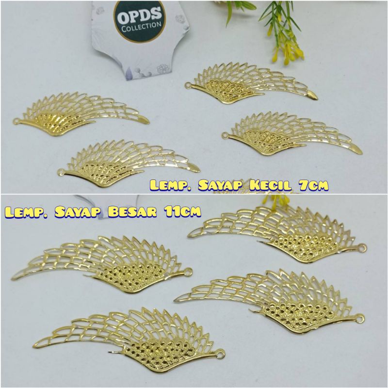 Lempengan Sayap Emas Ornamen Lempengan Sayap Bahan DIY Craft