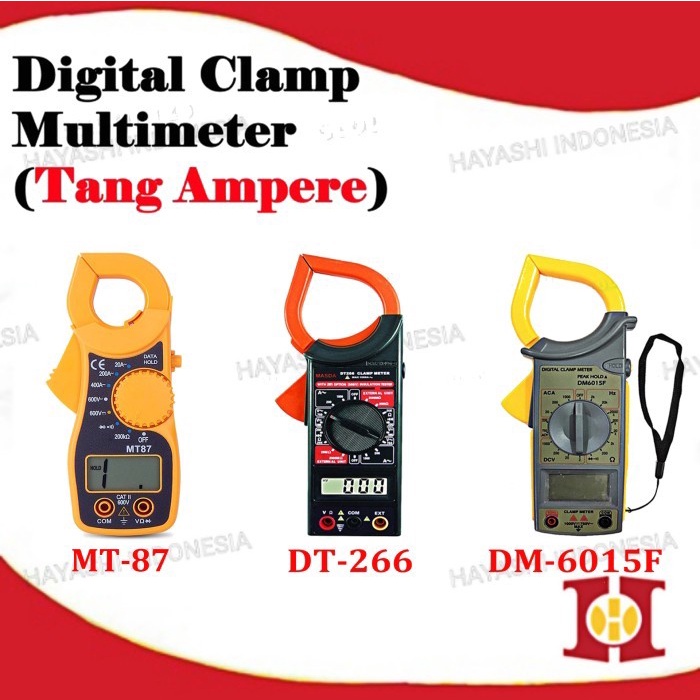 Multimeter Digital Multitester Avometer Tang Ampere Volt Clamp Listrik