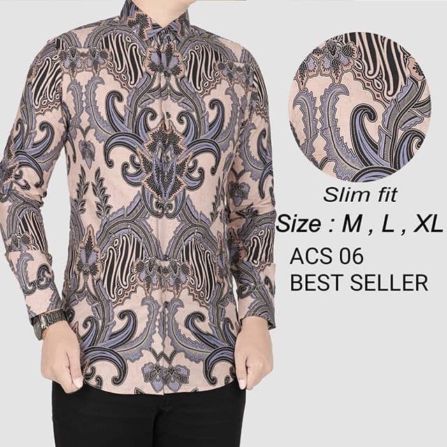 KEMEJA BATIK PRIA SLIM FIT BAJU BATIK PRIA SLIM FIT ACS06