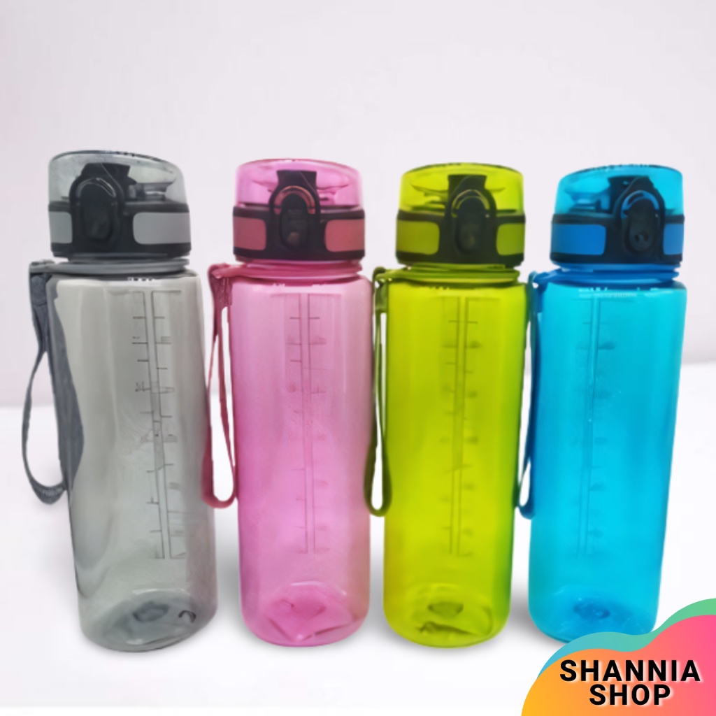 H207-1 [BENING] Botol Minum Sport Kancing Clip On 600ml Tumbler Air Polos +Tali