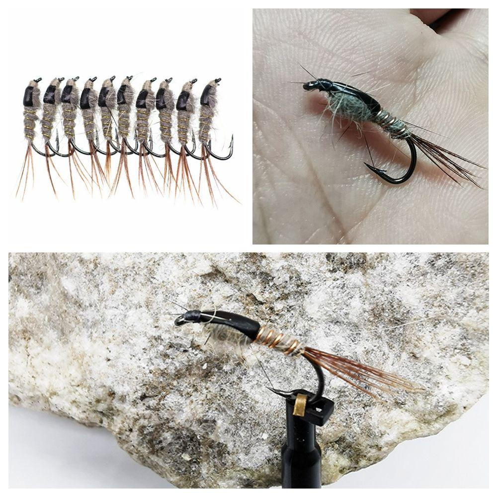 Top 5pcs Pengait Lalat Nymphs Artificial12# Umpan Pancing Ikan Trout