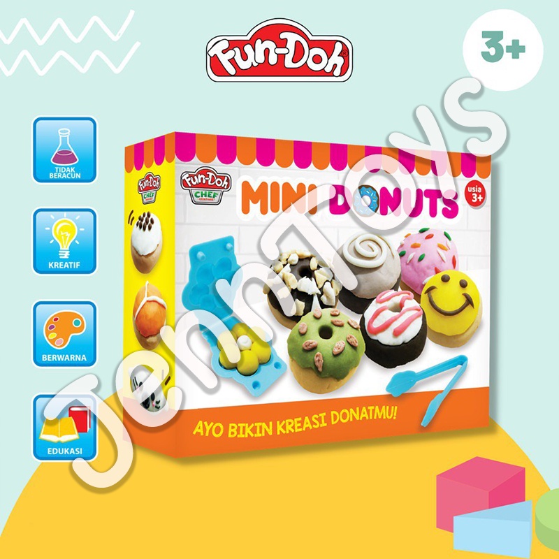 JennToys - Mainan Anak Edukasi Mainan Anak perempuan Mainan anak Laki laki Fun Doh - FD MINI DONUTS