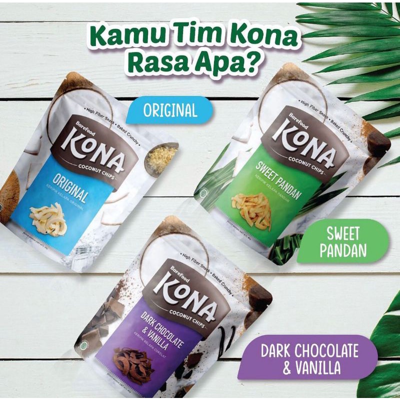 Barefood - KONA Coconut Chips High Fiber Snack Non MSG  45g