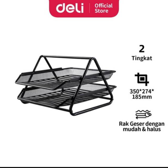 

File Tray Deli E 9183/ Tray Document-2-tier mesh file tray